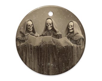 Skeleton Carolers Gothic Christmas Ornament Creepy Choir Winter Holiday Decor