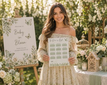 Butterfly Baby Shower Game, Price is Right Printable, Butterfly Baby Shower Games Bundle, Girl Baby Shower Activity, Instant Download