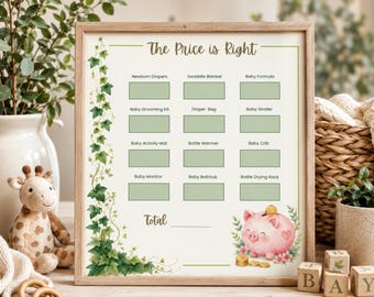 Safari Jungle Baby Shower Price is Right Game A Wild One, Boho Printable, Gender Neutral Guessing Game, Canva Editable, Instant Download