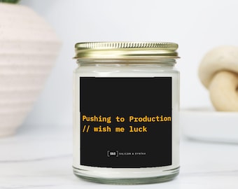 DevOps Engineer Candle – Pushing to Production Desk Decor, Programmer Gift