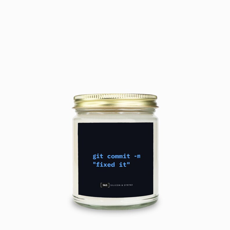 Vela para Programador – Commit do Git “corrigiu o problema” Decoração de Mesa, Presente para Engenheiro de Software imagem 3