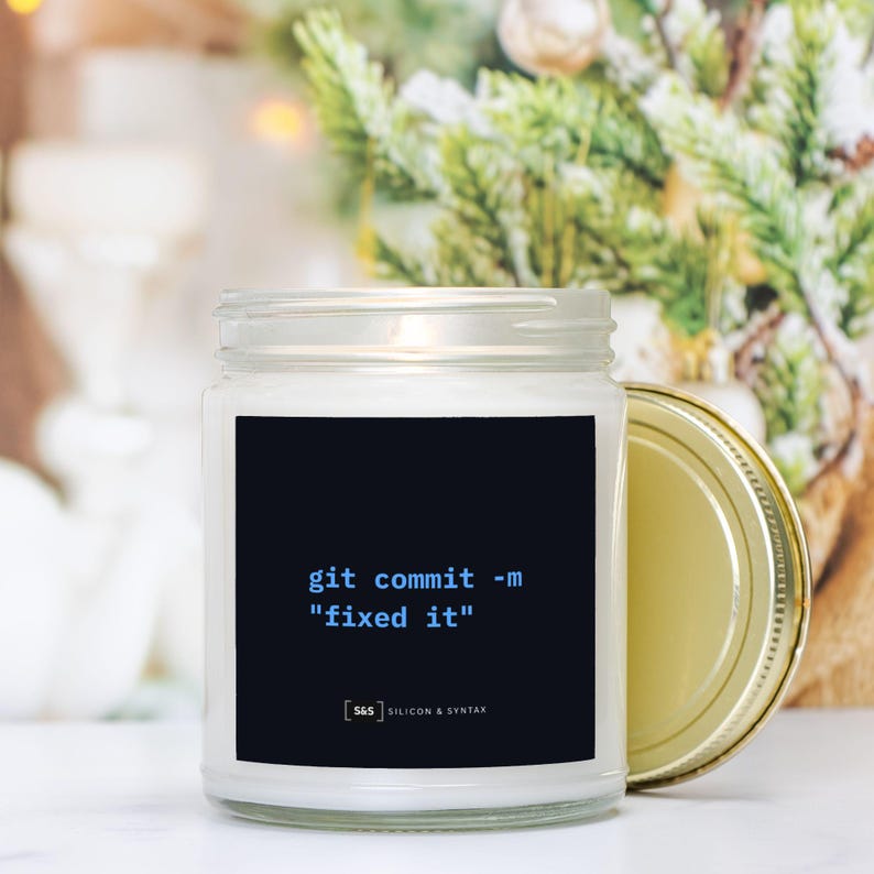 Vela para Programador – Commit do Git “corrigiu o problema” Decoração de Mesa, Presente para Engenheiro de Software imagem 6