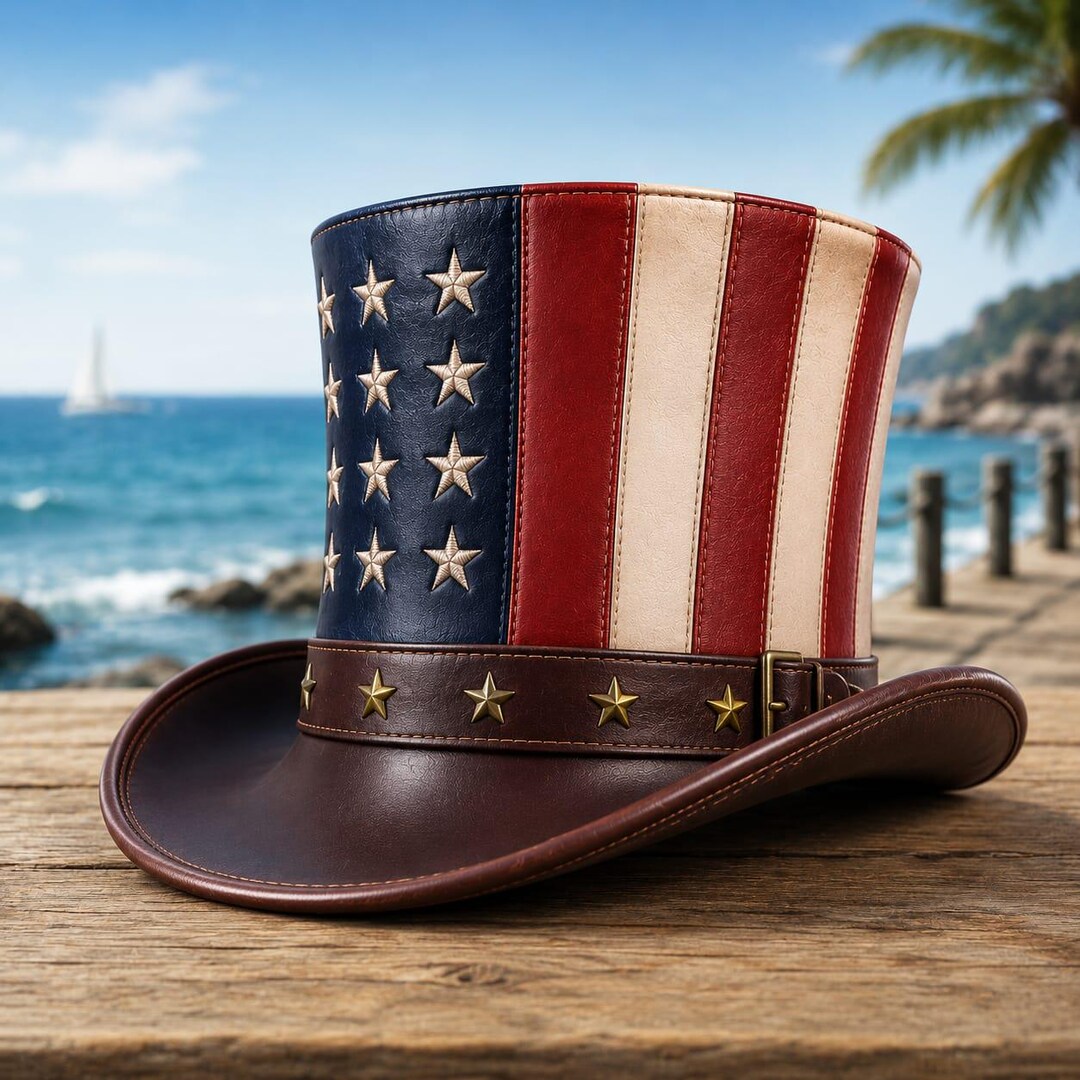 American Flag Patriotic Top Hat for Women, 4th of July Beach Party ...