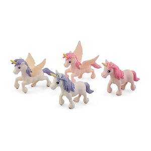 Miniature Unicorn Figurines – Pastel Cake Toppers, Fairy Garden Accessories, Dollhouse Toys