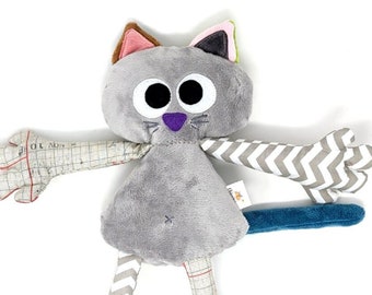 Gray Cat Doll Soft and Cuddly - By Chiquimiau®