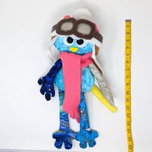 Airplane Pilot Cat Doll With Pink Scarf and Eyelashes by Chiquimiau® image 2