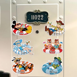 Personalisierte Disney Cruise Tür Kühlschrankmagnet, Mickey Pool Float Benutzerdefinierte Form Magnet, Elsa Woody Urlaub sterben geschnitten Magnet, Stateroom Decor