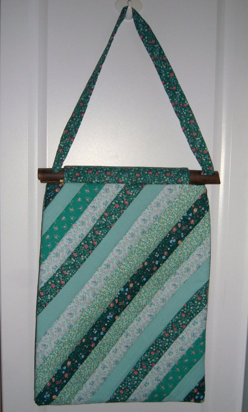Green Calico Quilted Tote