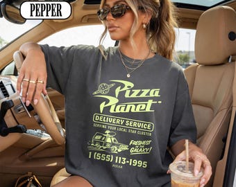 Pizza Planet Delivery Service Truck T-Shirt, Toy Story Pixar Graphic Tee, Disney Vintage Nostalgia Shirt, Fresh Galaxy Delivery