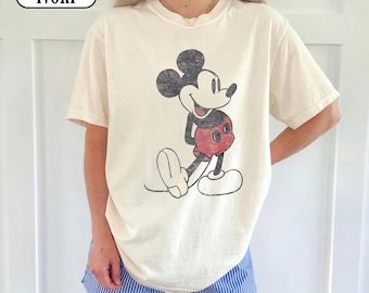 Comfort Color Mickey Mouse Original Shirt, Vintage Mickey Disney Shirt, Classic Sitting Mickey Graphic Tee, Retro Disney Mouse