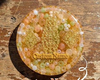 Kit sensorial personalizado Picky Pad, reutilizable y fundible, con temática de oro vintage, juguete antiestrés para aliviar la ansiedad y el TDAH, ideal para personas que se pellizcan la piel. Regalo personalizado con nombre.