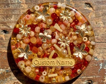 Kit sensorial personalizado Picky Pad, reutilizable y fundible, con temática floral, juguete antiestrés para aliviar la ansiedad y el TDAH, ideal para personas que se pellizcan la piel. Regalo personalizado con nombre.