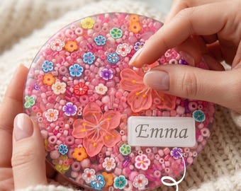 Kit sensorial personalizado Picky Pad, reutilizable y refundible, con temática floral, juguete antiestrés para aliviar la ansiedad, ideal para personas con TDAH y problemas de pellizcos en la piel. Regalo relajante con nombre personalizado.