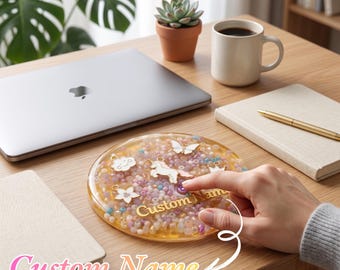 Juguete sensorial personalizado Picky Pad, reutilizable, para aliviar la ansiedad, antiestrés, TDAH, para pellizcarse la piel, alternativa a los juguetes para el cuidado de la piel, regalo de princesa unicornio, nombre personalizado