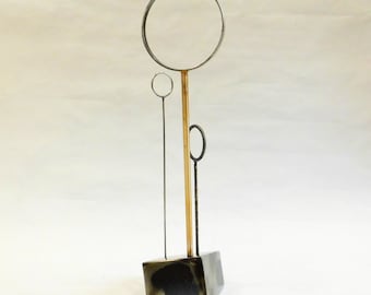 Modern abstract metal sculpture "Omen"