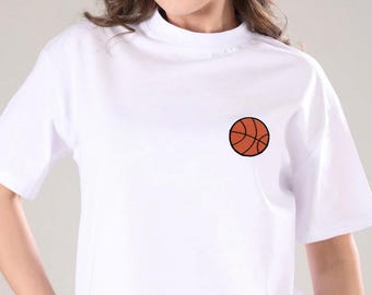 Basketball Themed Embroidered Tshirt