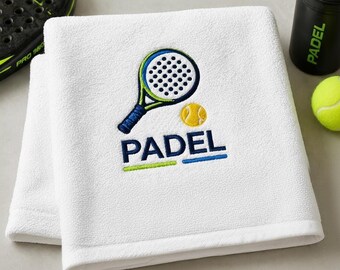 Padel Embroidered Towel – Personalized Sports Towel, Padel Gift, Turkish Cotton Towel