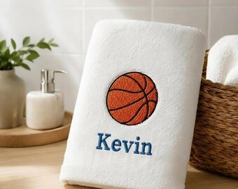 Custom Basketball Embroidered Towel, Sports Gym Sweat Towel