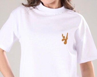 FAST SENT!!! White Yoga Tshirt Embroidered Tshirt