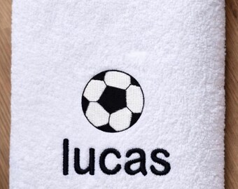 Personalized Embroidered Soccer Ball Embroidered Gym Towel - Training Towel with Custom Name