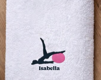 Personalised Embroidered Gym Towel – Quick Dry Cotton, Custom Name Pilates Towel