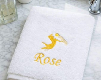 Personalized Embroidered Towel Volleyball Embroidered Gym Towel - Special Named Training Towel Gift