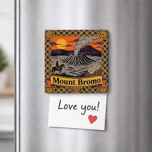 Mount Bromo Indonesia Fridge Magnet, Bromo Crater Souvenir, East Java Travel Magnet, Javanese Folk Art Gift