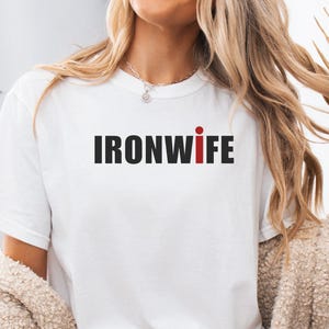 Comfort Colors Ironwife Shirt, Triathlon Wife Shirt, Funny Ironman Support Tee, Triathlon Partner Gift image 1