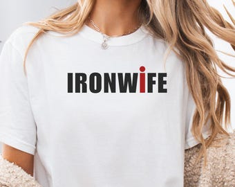 Comfort Colors Ironwife Shirt, Triathlon Wife Shirt, Funny Ironman Support Tee, Triathlon Partner Gift