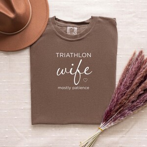 Triathlon Wife Shirt, Mostly Patience Tee, Funny Tri Wife Gift, Ironman Support Shirt image 7