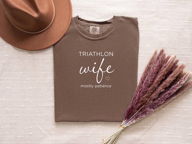 Triathlon Wife Shirt, Mostly Patience Tee, Funny Tri Wife Gift, Ironman Support Shirt image 7