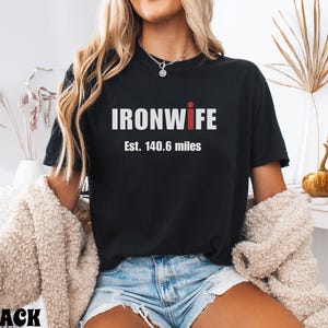 Comfort Colors Ironwife Shirt, Triathlon Wife Shirt, Funny Ironman Support Tee, Triathlon Partner Gift image 11