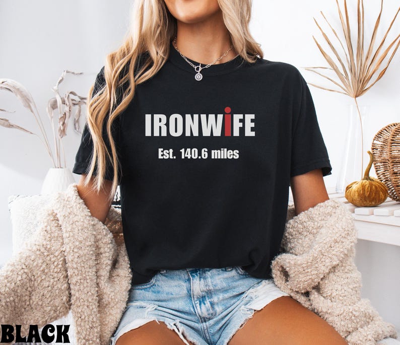 Comfort Colors Ironwife Shirt, Triathlon Wife Shirt, Funny Ironman Support Tee, Triathlon Partner Gift image 11