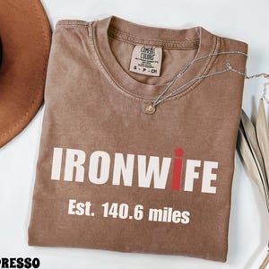 Comfort Colors Ironwife Shirt, Triathlon Wife Shirt, Funny Ironman Support Tee, Triathlon Partner Gift image 5