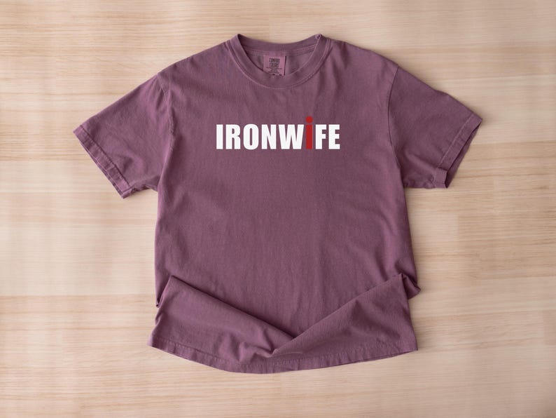 Comfort Colors Ironwife Shirt, Triathlon Wife Shirt, Funny Ironman Support Tee, Triathlon Partner Gift image 8