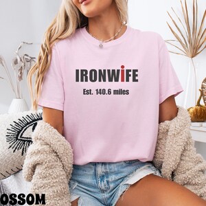 Comfort Colors Ironwife Shirt, Triathlon Wife Shirt, Funny Ironman Support Tee, Triathlon Partner Gift image 6