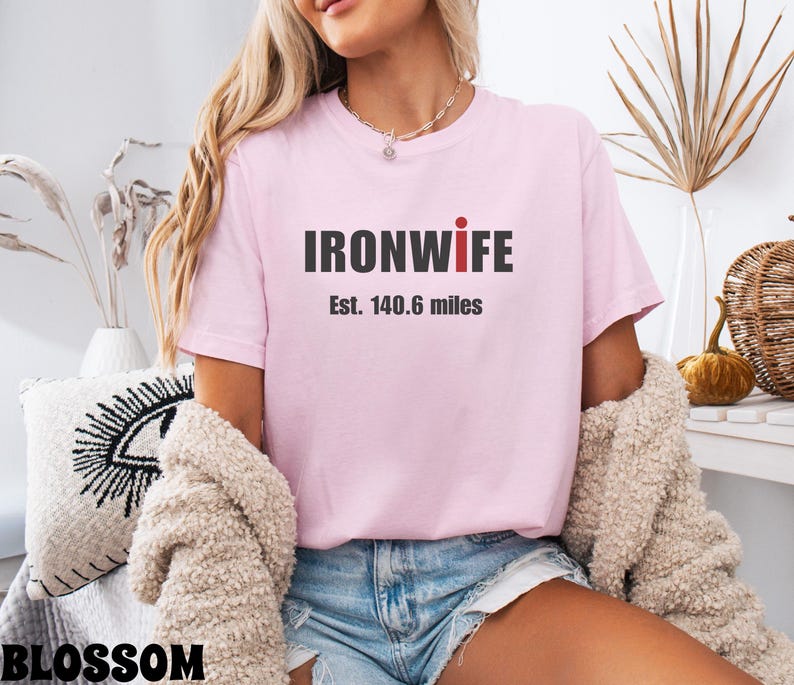 Comfort Colors Ironwife Shirt, Triathlon Wife Shirt, Funny Ironman Support Tee, Triathlon Partner Gift image 6