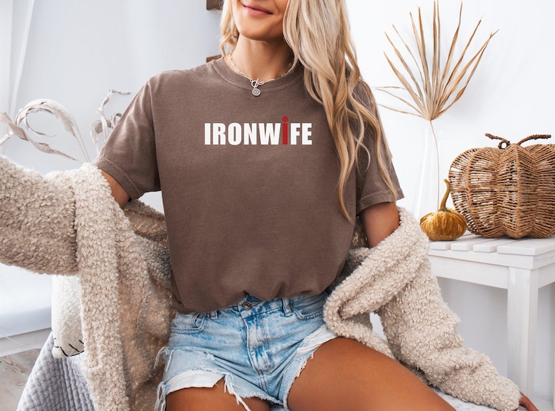 Comfort Colors Ironwife Shirt, Triathlon Wife Shirt, Funny Ironman Support Tee, Triathlon Partner Gift image 10