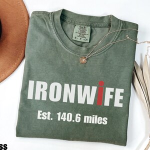 Comfort Colors Ironwife Shirt, Triathlon Wife Shirt, Funny Ironman Support Tee, Triathlon Partner Gift image 8