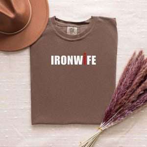 Comfort Colors Ironwife Shirt, Triathlon Wife Shirt, Funny Ironman Support Tee, Triathlon Partner Gift image 9