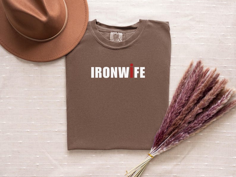 Comfort Colors Ironwife Shirt, Triathlon Wife Shirt, Funny Ironman Support Tee, Triathlon Partner Gift image 9