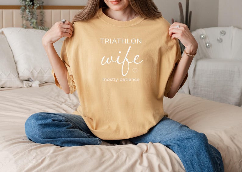 Triathlon Wife Shirt, Mostly Patience Tee, Funny Tri Wife Gift, Ironman Support Shirt image 16