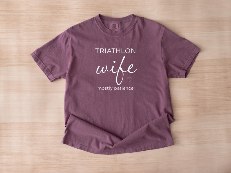 Triathlon Wife Shirt, Mostly Patience Tee, Funny Tri Wife Gift, Ironman Support Shirt image 13