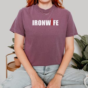 Comfort Colors Ironwife Shirt, Triathlon Wife Shirt, Funny Ironman Support Tee, Triathlon Partner Gift image 7