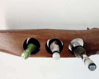 Soporte para botellas de madera de nogal para exhibir botellas