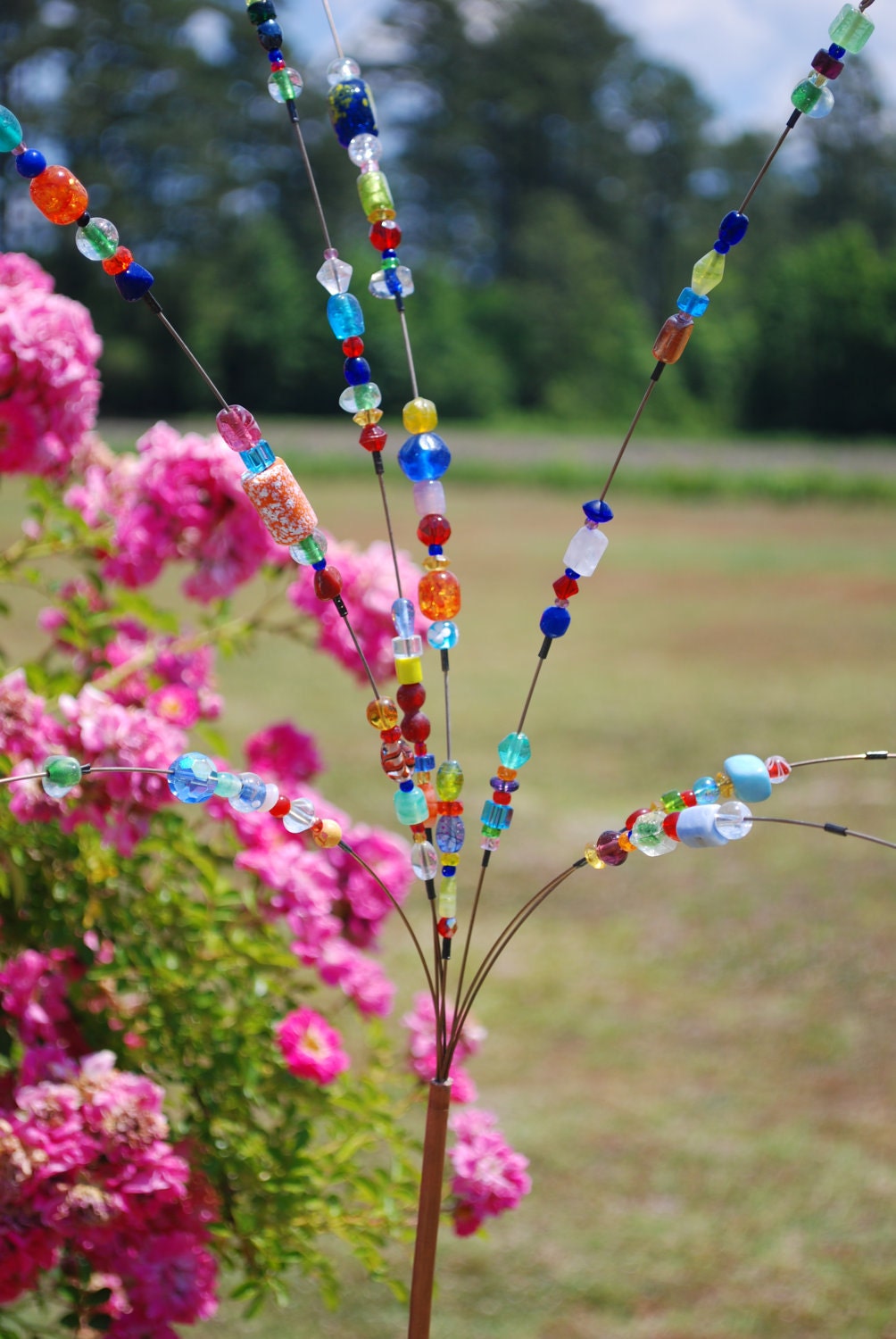 Beaded Blossoms Garden Bead Art Wire Suncatcher Etsy