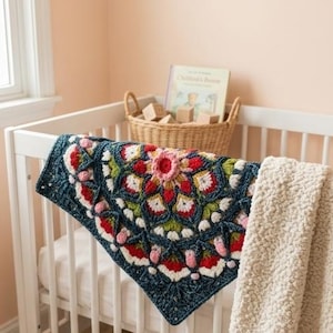 Crochet Cherry Blossom Square, Floral Mandala Pattern (PDF Download)