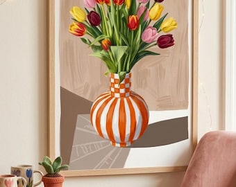 Tulipanes holandeses – Lámina floral para descargar digitalmente