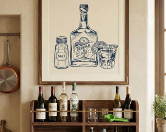 Más Tequila, Menos Problemas – Arte de pared de cócteles