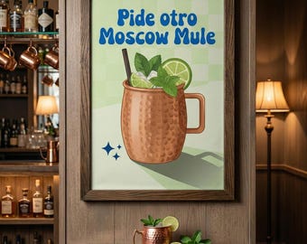 Pide Otro Moscow Mule - Bad Bunny Descarga Digital Póster Cóctel